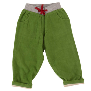 Lined cord trousers - Green, 1-2y