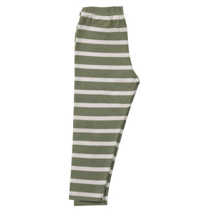 Leggings (Breton stripe), Green/white - 3.6m