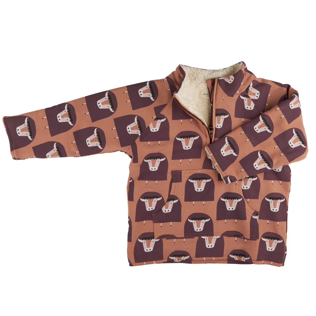 Fleece-Lined Top - Buffalo On Macaroon