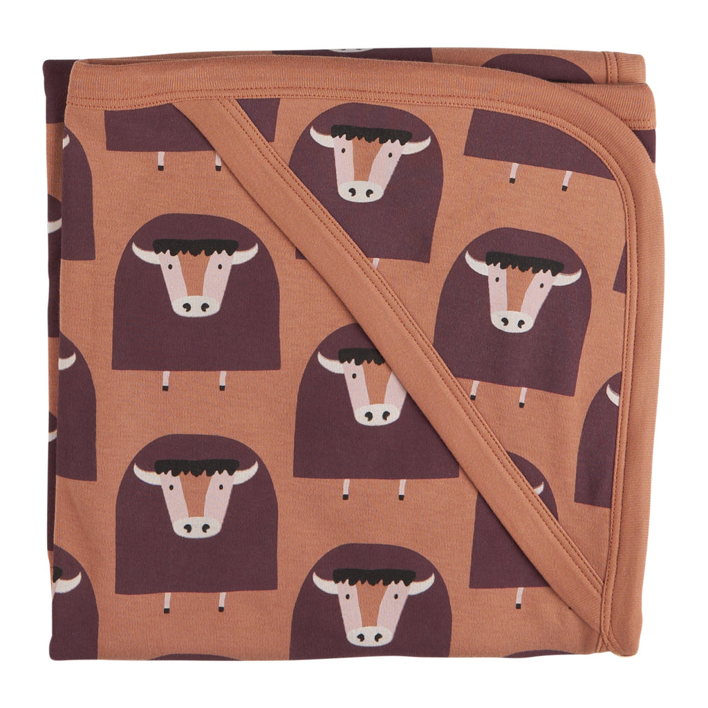 Hooded Blanket - Buffalo On Macaroon