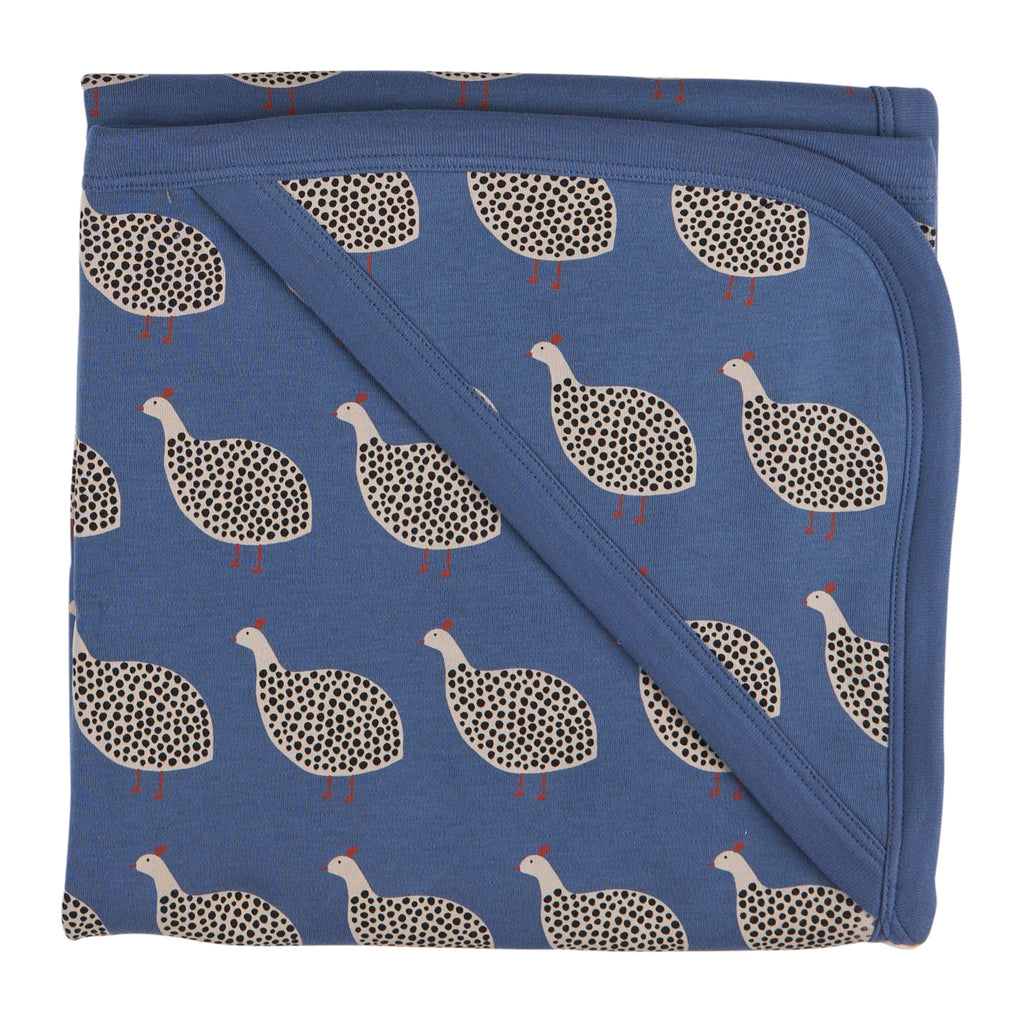 Hooded Blanket - Guinea Fowl, Night Blue