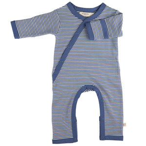 Kimono Romper (Fine Stripe) - Night Blue