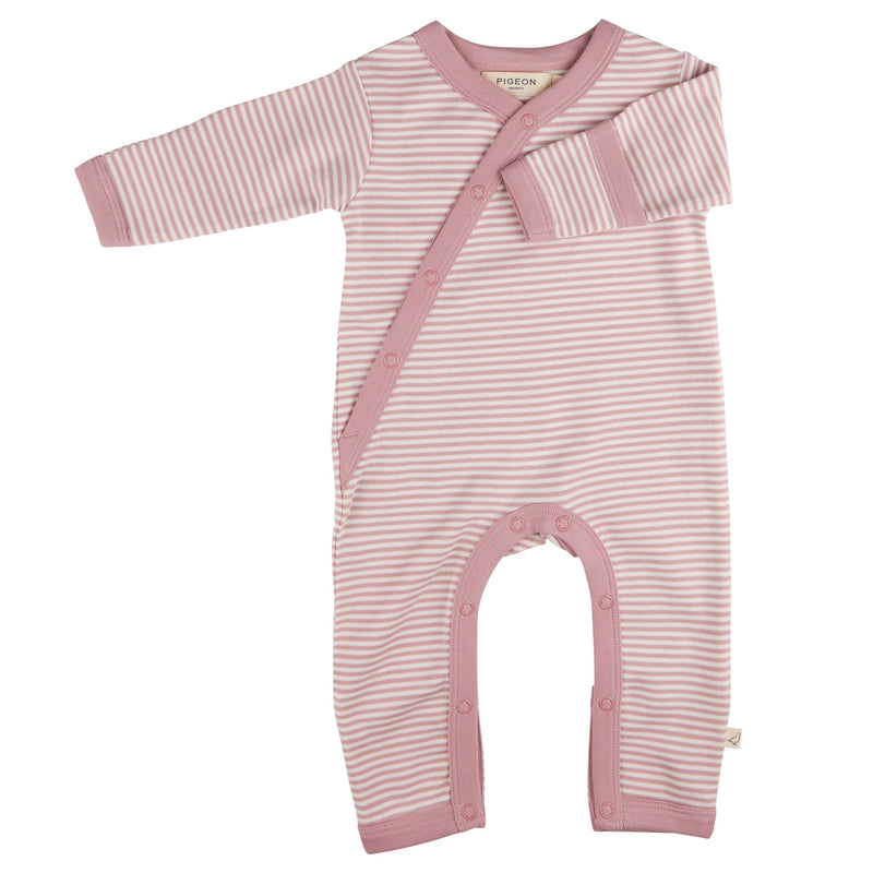 Kimono Romper (Fine Stripe) - Pink