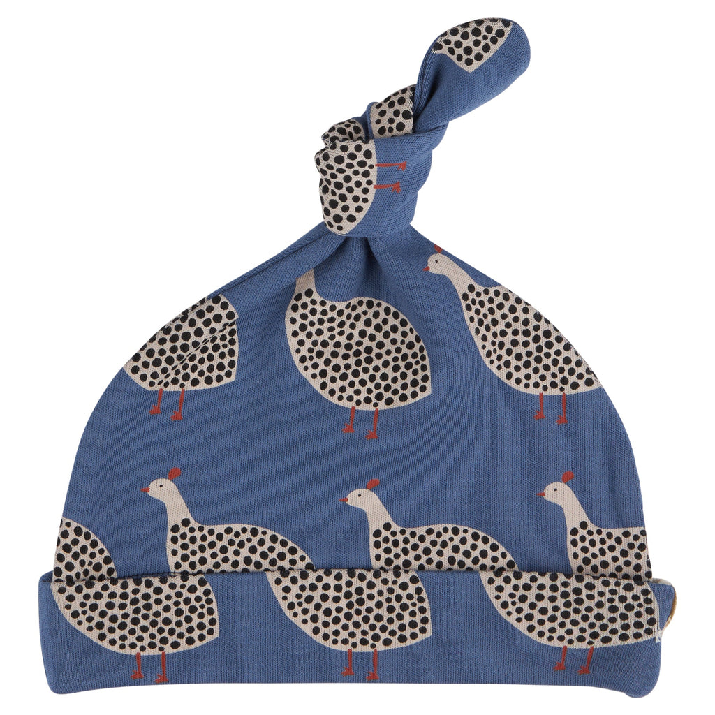 Knotted Hat - Guinea Fowl, Night Blue