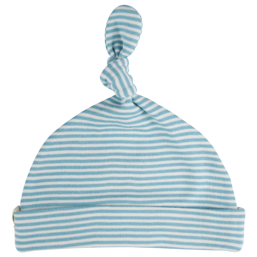 Knotted Hat (Fine Stripe) - Azure