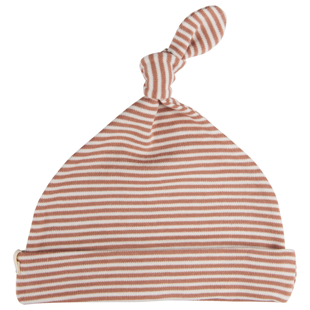 Knotted Hat (Fine Stripe) - Macaroon