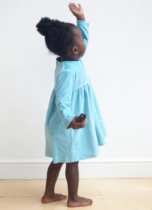 Velour Party Dress - Azure