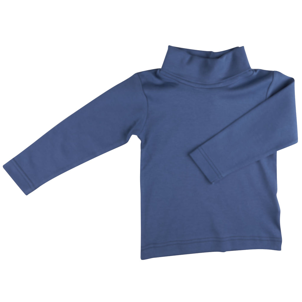 Polo Neck Top (Plain) - Night Blue