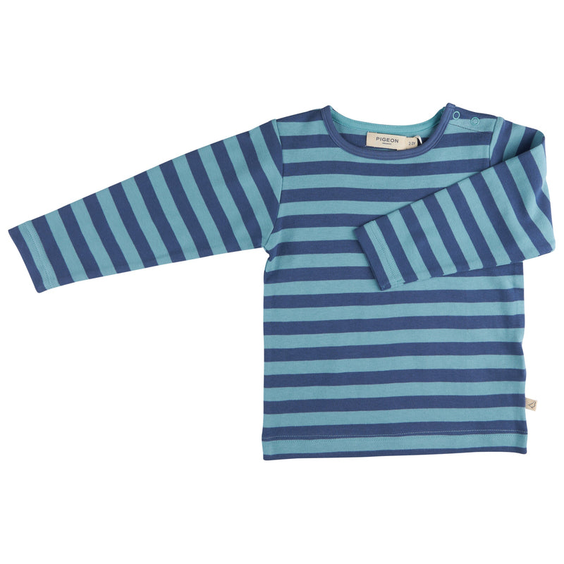 T-Shirt (Breton Stripe) - Night Blue/Azure