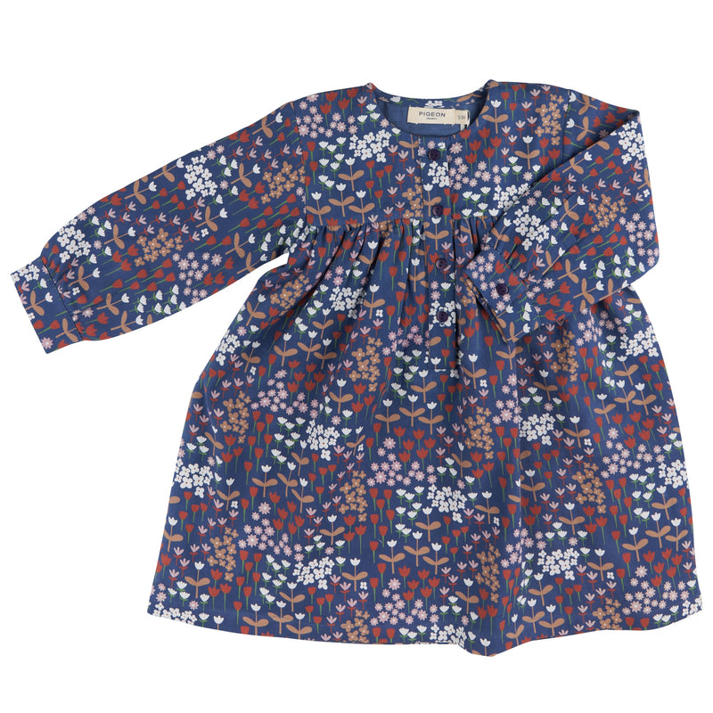 Yoke Dress - Meadow, Night Blue