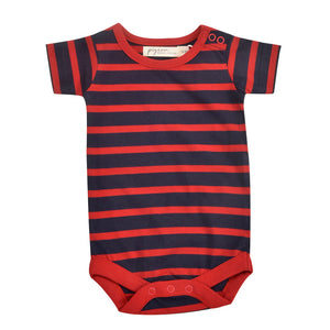 Summer body (Breton stripe) - Navy/red, 12-18m