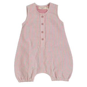 Baby all-in-one - Pink Seersucker, 6-12m