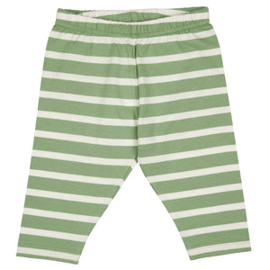 Capri leggings - Green Breton stripe, 3-6m