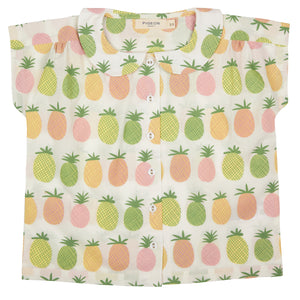 Peter Pan collar blouse - Pineapples, 3-6m