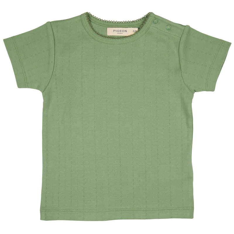 Pointelle T-shirt - Green, 3-6m