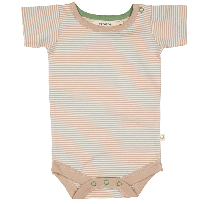 Summer body - Mushroom fine stripe, 0-3m