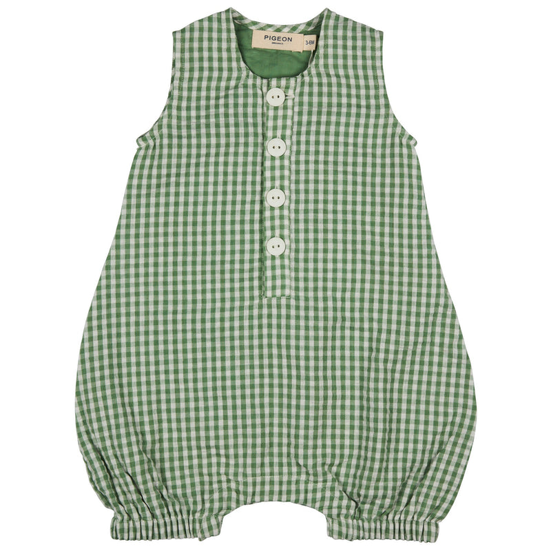 Baby All-In-One (Seersucker Check) - Green