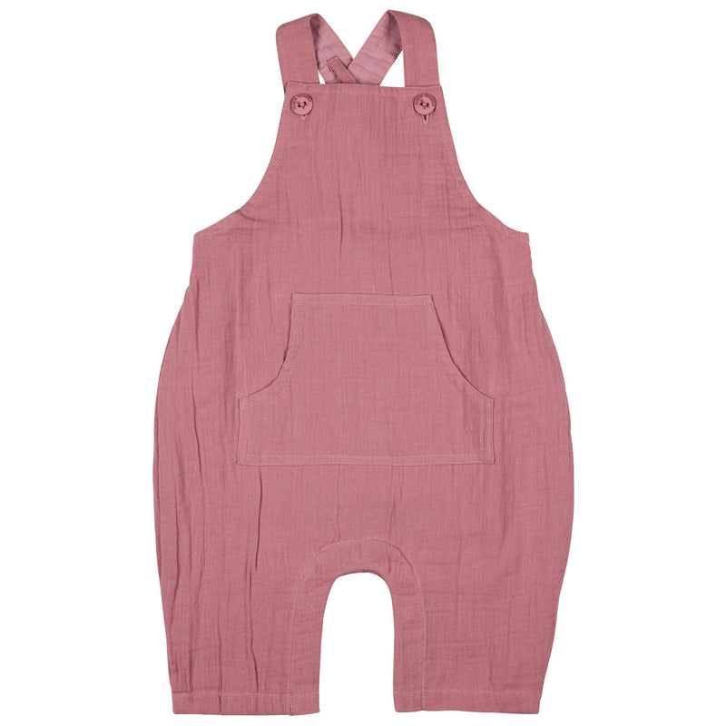 Baby Dungarees (Muslin) - Pink