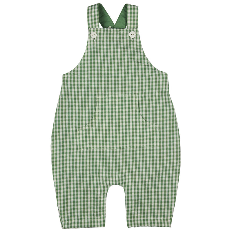 Baby Dungarees (Seersucker Check) - Green