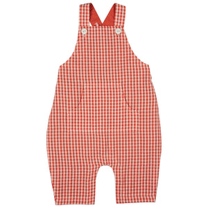 Baby Dungarees (Seersucker Check) - Orange