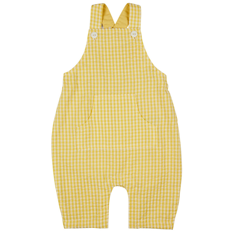 Baby Dungarees (Seersucker Check) - Yellow