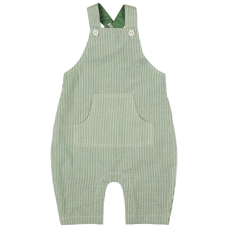 Baby Dungarees (Seersucker Stripe) - Green