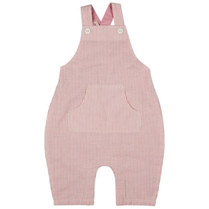 Baby Dungarees (Seersucker Stripe) - Pink