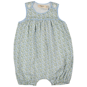 Baby Playsuit - Ditsy, Blue