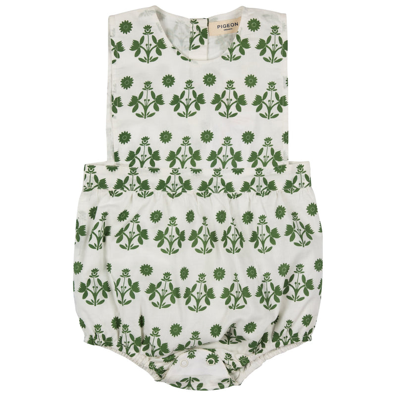 Bib Romper - Block Flower