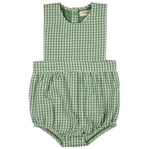 Bib Romper (Seersucker Check) - Green