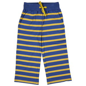 Breton Trousers - Dusty Blue/Yellow