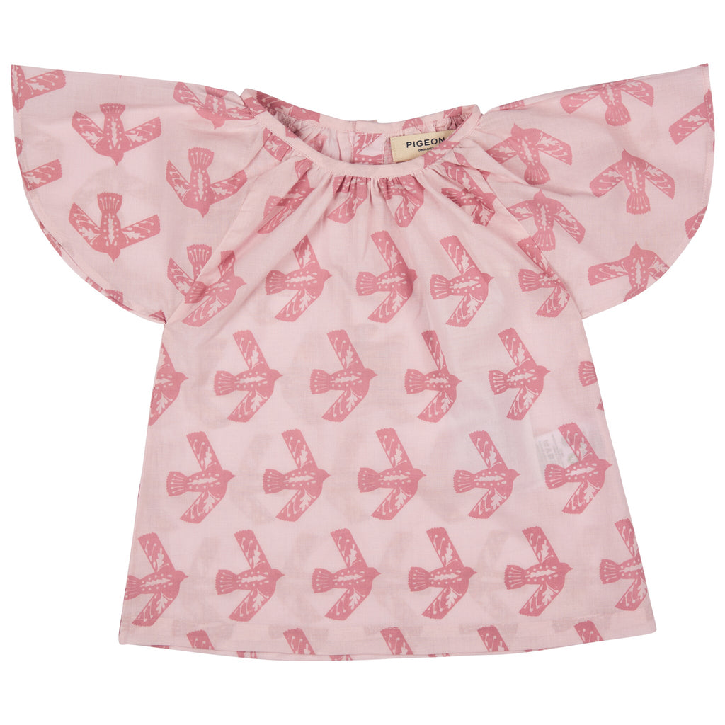 Frill Sleeve Top - Flying Bird