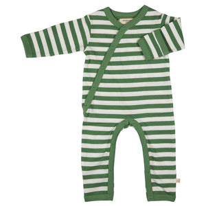 Kimono Romper (Breton Stripe) - Green/White