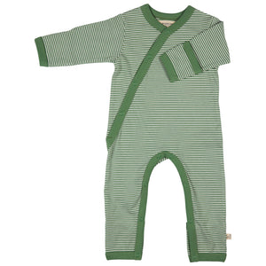 Kimono Romper (Fine Stripe) - Green