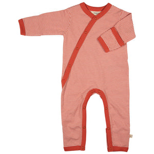 Kimono Romper (Fine Stripe) - Orange