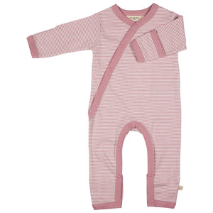 Kimono Romper (Fine Stripe) - Pink