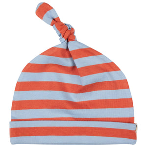 Knotted Hat (Breton Stripe) - Orange/Blue