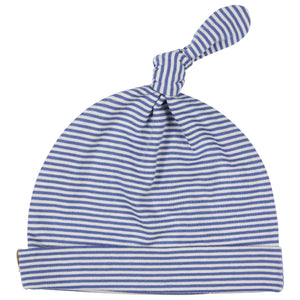 Knotted Hat (Fine Stripe) - Dusty Blue