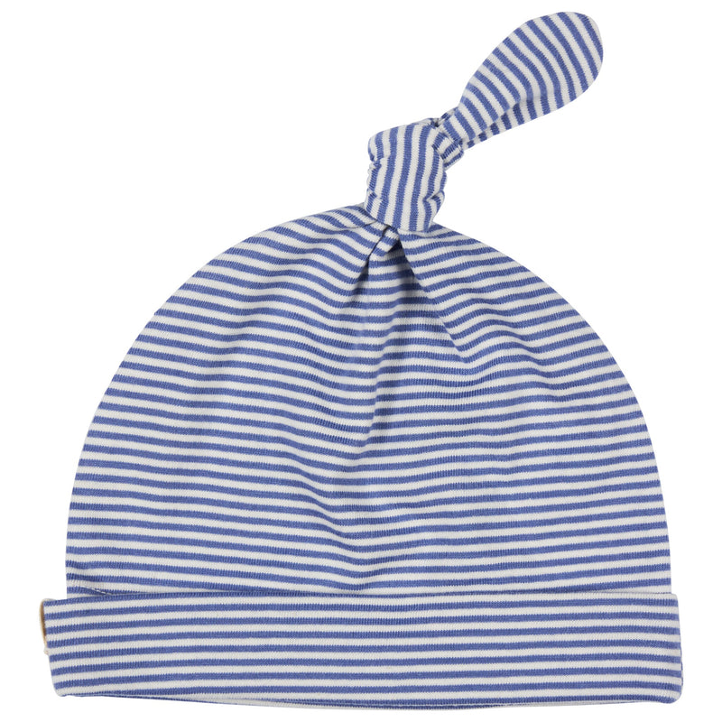 Knotted Hat (Fine Stripe) - Dusty Blue