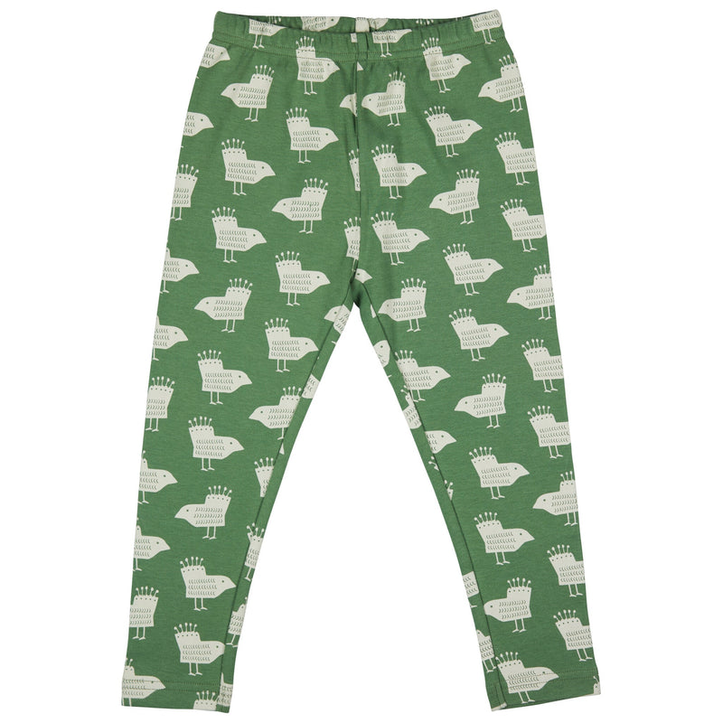 Leggings - Birds On Green