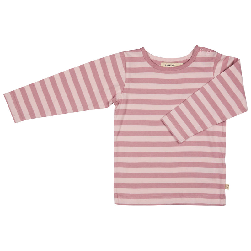 Long Sleeve T-Shirt (Breton Stripe) - Pink