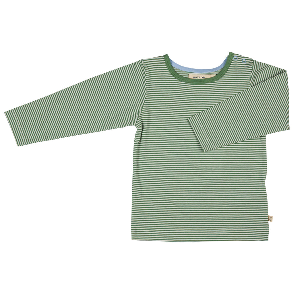 Long Sleeve T-Shirt (Fine Stripe) - Green