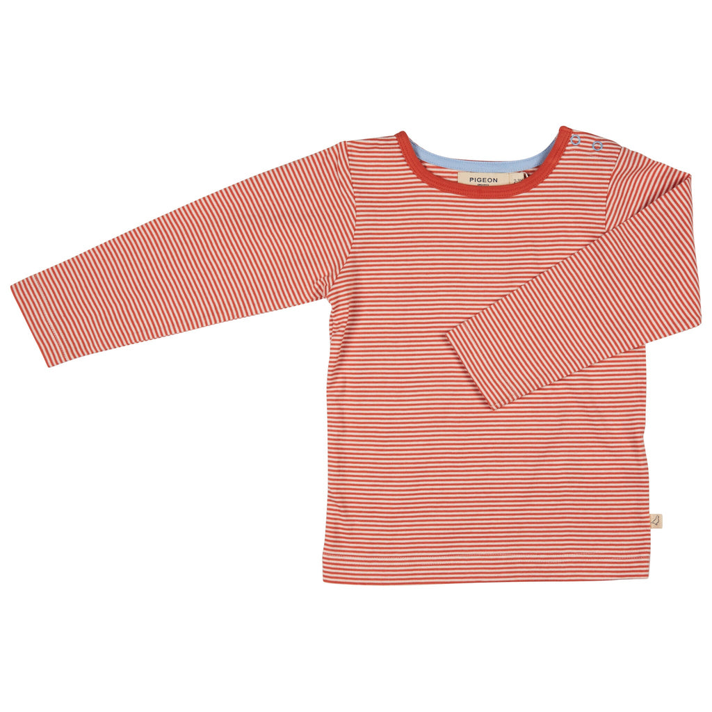 Long Sleeve T-Shirt (Fine Stripe) - Orange