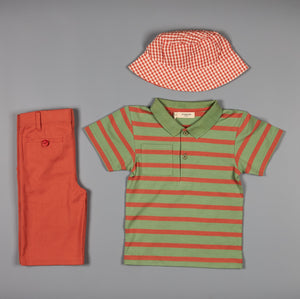 Polo Shirt - Green/Orange