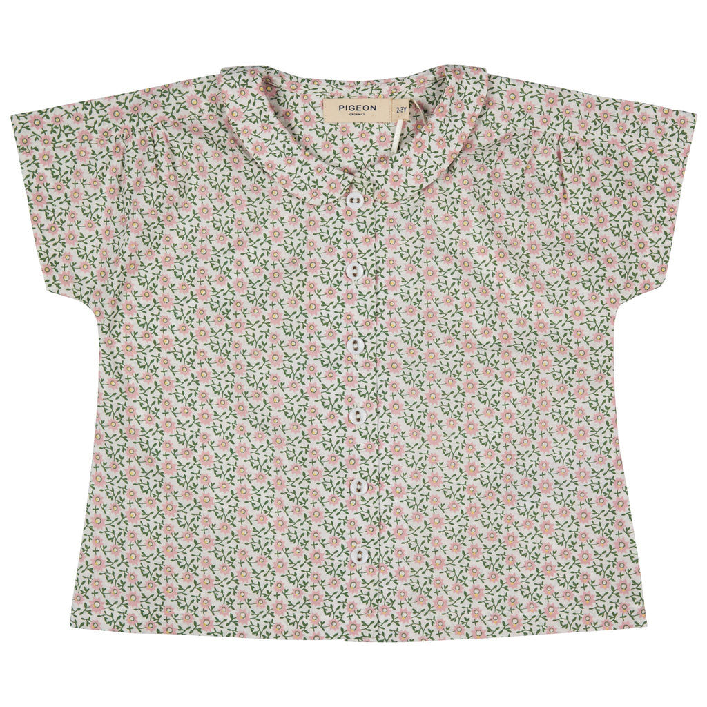 Peter Pan Collar Blouse - Ditsy, Pink