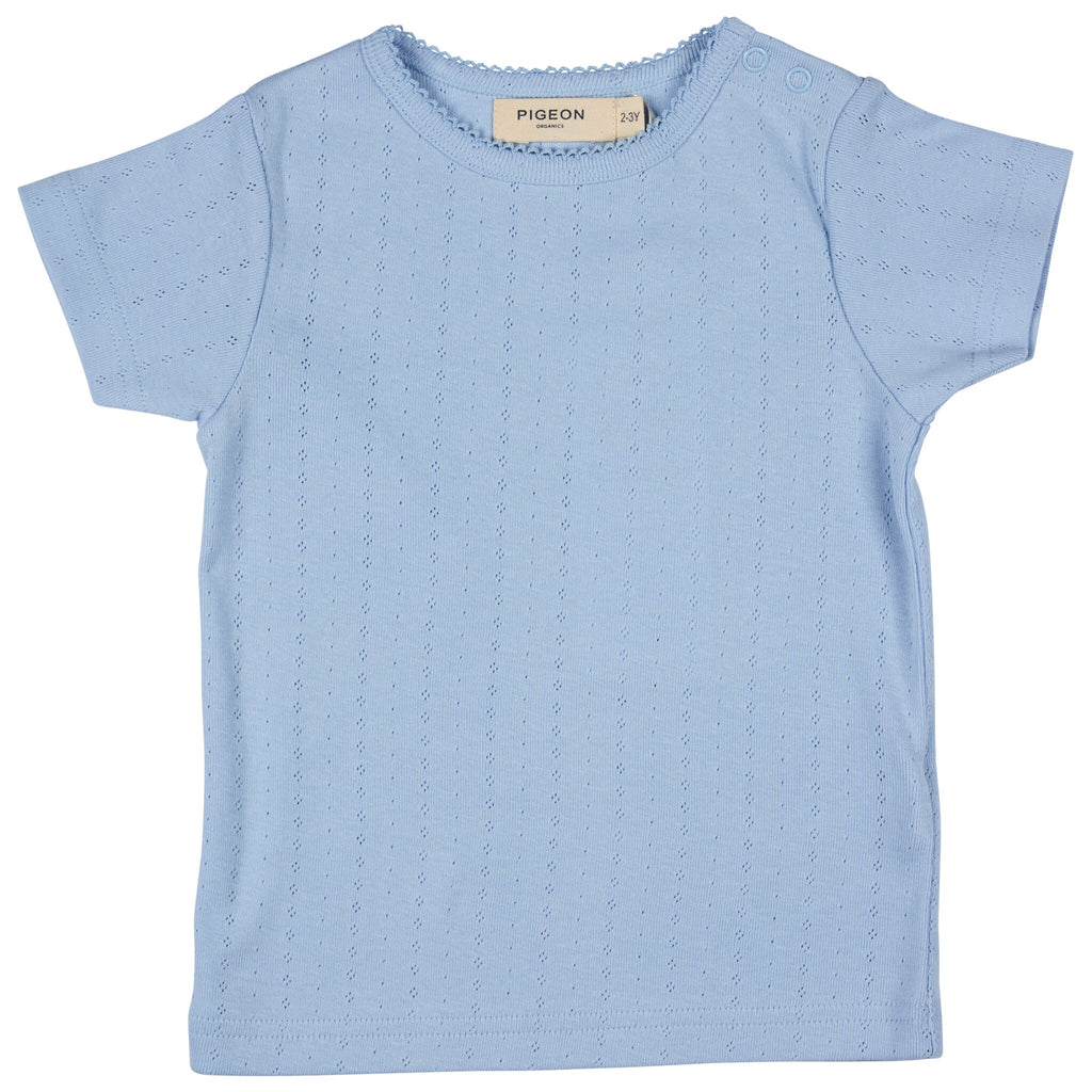 Pointelle T-Shirt - Pale Blue