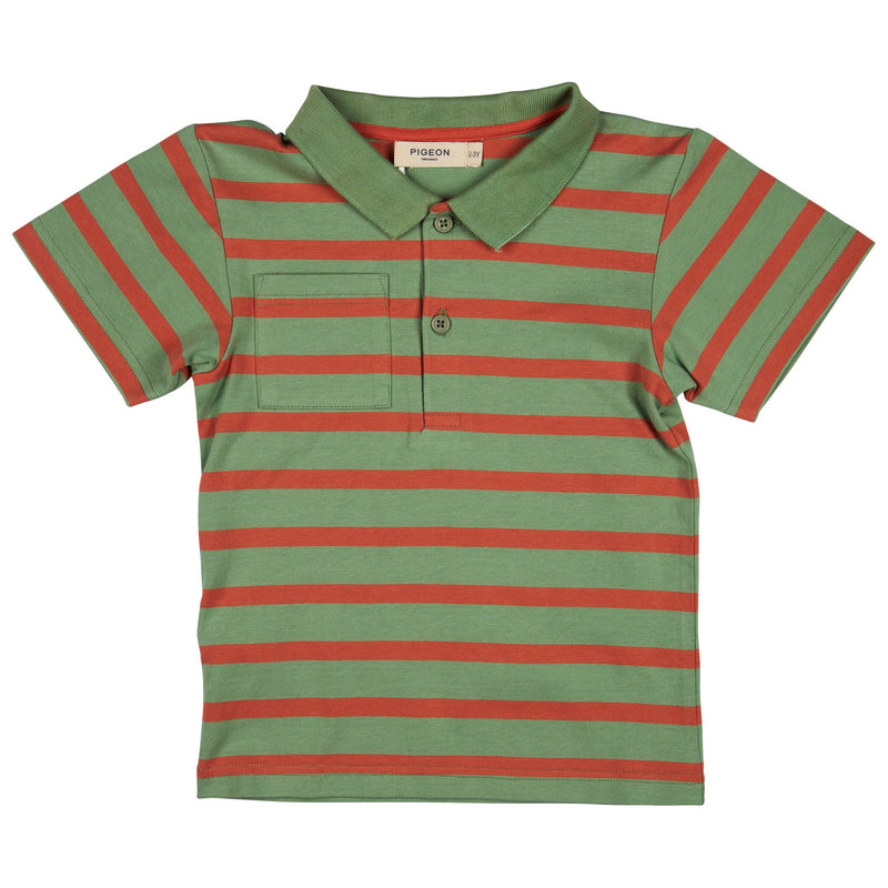 Polo Shirt - Green/Orange