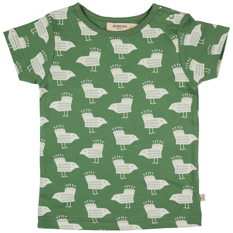 Short Sleeve T-Shirt - Birds On Green