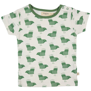 Short Sleeve T-Shirt - Birds On White