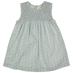 Sleeveless Smock Dress - Ditsy, Blue